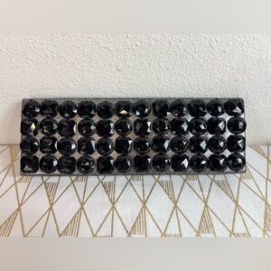 White House Black Market NWOT Black Jewel Silver Metallic Magnetic Clutch